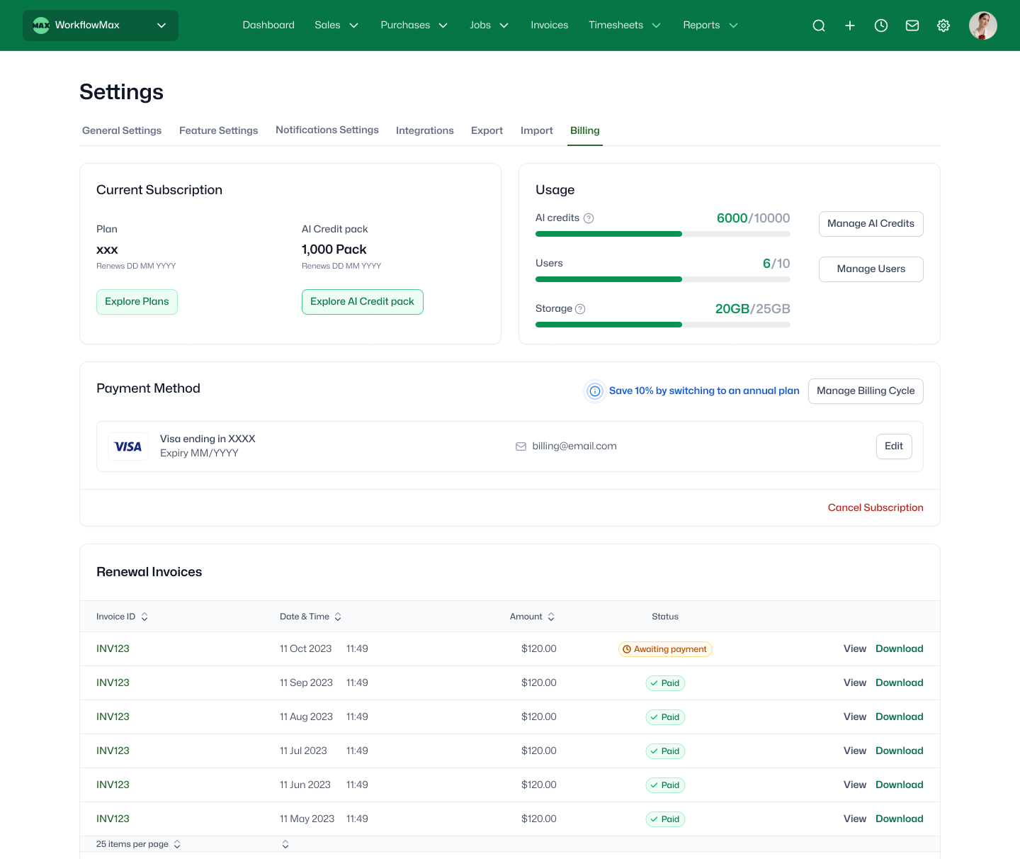 Settings - Billing (2)