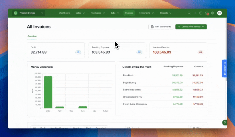 change client on approved invoice